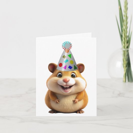 Birthday Hamster Wenskaart Kaart (Voorkant)
