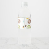 Birthday Hand Painted Donuts Eclairs Waterverf Waterfles Etiket (Achterkant)