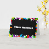 Birthday Happy Feet Kaart (Gele Bloem)