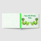 Birthday Happy Green Yellow Snakes Stippen Gastenboek (Volledig)