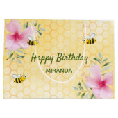 Birthday happy hommels honeycomb florals groot cadeauzakje (Achterkant)