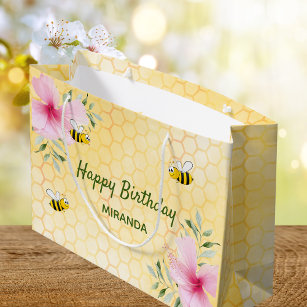 Birthday happy hommels honeycomb florals groot cadeauzakje