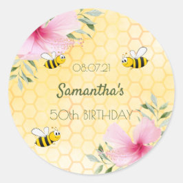 Birthday happy hommels honeycomb name ronde sticker