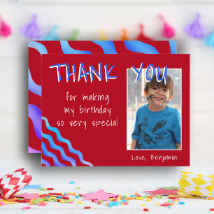 Birthday Hartelijk dank Foto-kaart voor boys Waves Briefkaart