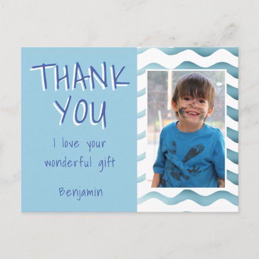 Birthday Hartelijk dank Kinder Foto Briefkaart Bla (Voorkant)