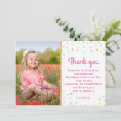 Birthday Hartelijk dank voor de fotokaart Roze Gol Bedankkaart (Staand voorkant)