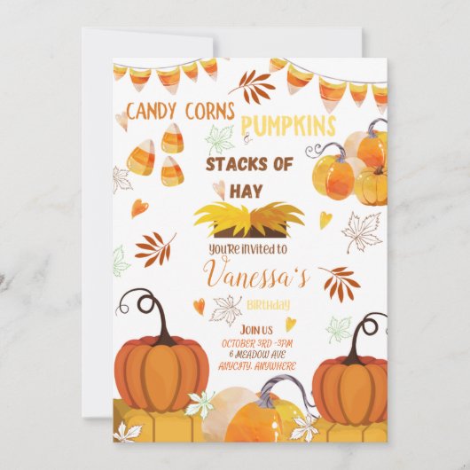 Birthday Harvest Birthday Invitation Kaart (Voorkant)