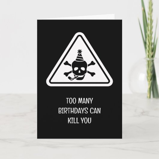 Birthday hazard caution sign punny birthday card kaart (Voorkant)