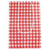 Birthday Heart Sunflower op Gingham Medium Cadeauzakje (Achterkant)
