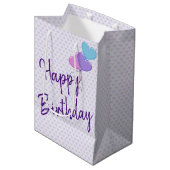 Birthday Hearts Medium Cadeauzakje (Voorkant Gekanteld)