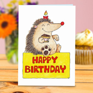 BIRTHDAY HEDGEHOG wenskaart van Nicole Janes Kaart