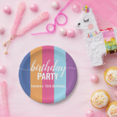 Birthday helderkleurstaal papieren bordje (Feest)