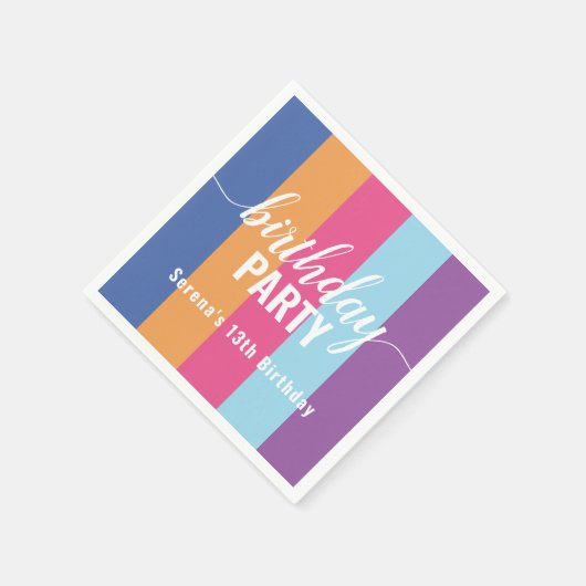 Birthday helderkleurstaal servet (Hoek)