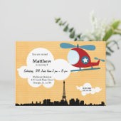 Birthday-helikopter (Oranje) Kaart (Staand voorkant)