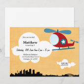 Birthday-helikopter (Oranje) Kaart (Voorkant / Achterkant)