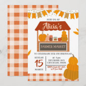 Birthday herfst Market Invitation Kaart (Voorkant / Achterkant)
