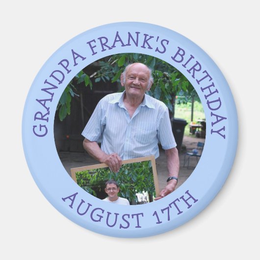 Birthday Herinder Gepersonaliseerde Foto Magnet (Voorkant)
