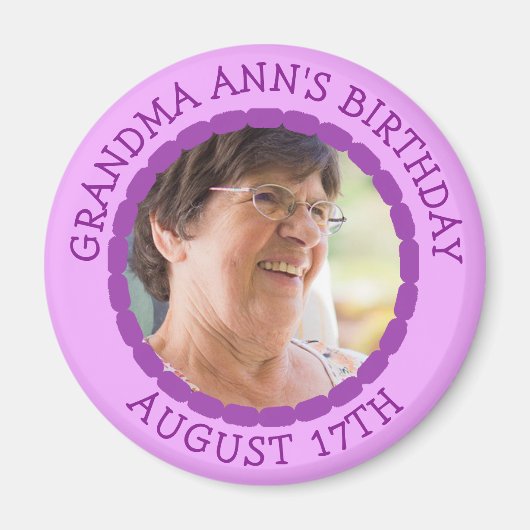 Birthday Herinder Gepersonaliseerde Foto Magnet (Voorkant)