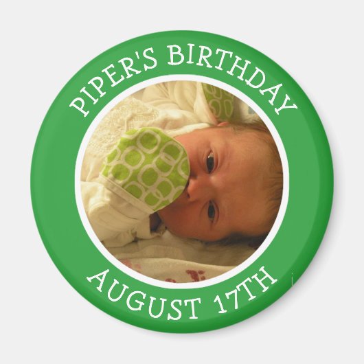 Birthday Herinder Gepersonaliseerde Foto Magnet (Voorkant)