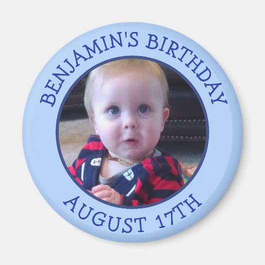 Birthday Herinder Gepersonaliseerde Foto Magnet (Voorkant)
