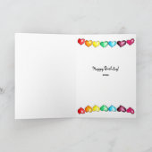 Birthday heteluchtballon schattige regenboogharen  kaart (Binnen)