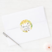 Birthday hommels florale honing bedankt ronde sticker (Envelop)