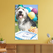 Birthday hond canvas afdruk (Insitu (Woonkamer))