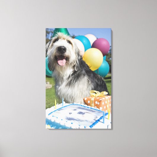 Birthday hond canvas afdruk (Voorkant)