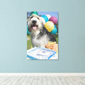 Birthday hond canvas afdruk (Insitu (Houten vloer))