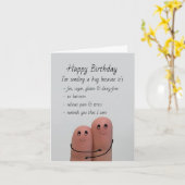 Birthday Hug omdat ik om Fun Humor Kaart geef (Gele Bloem)