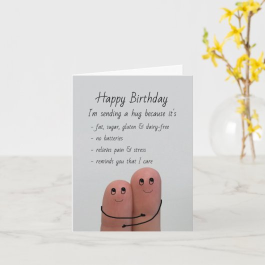 Birthday Hug omdat ik om Fun Humor Kaart geef (Gele Bloem)