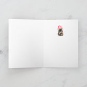 Birthday Hugs & Kisses Daughter Cute Raccoon Anima Kaart (Binnen)