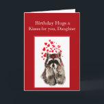Birthday Hugs & Kisses Daughter Cute Raccoon Anima Kaart<br><div class="desc">Birthday Hugs & Kisses Daughter Cute Raccoon Animal</div>