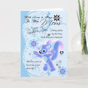 Birthday Hugs voor mam, Mam Birthday Card schattig Kaart