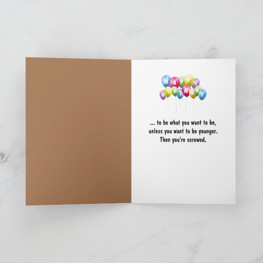 Birthday Humor Crazy Old Man  Kaart (Binnen)