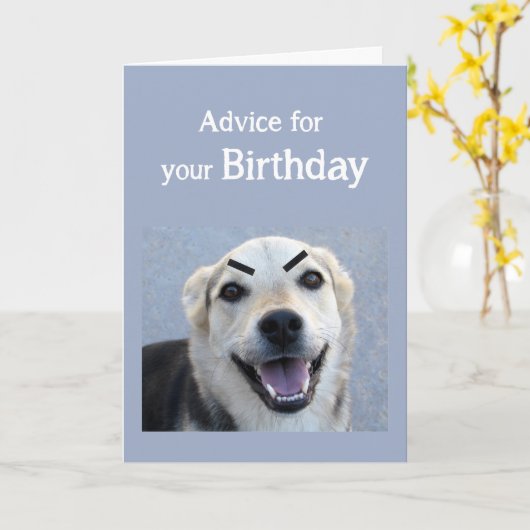 Birthday Humor Cute Dog Fading Eyesight Makup pret Kaart (Gele Bloem)