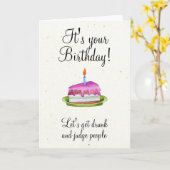 Birthday Humor Drink Funny Kaart (Gele Bloem)