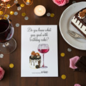 Birthday Humor Drink wijnoverCake Kaart