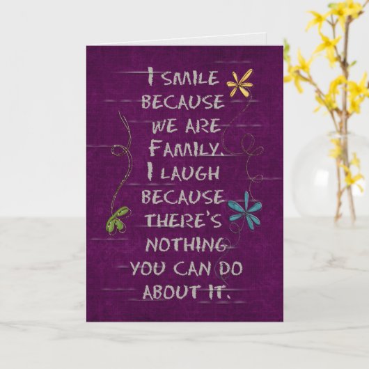 birthday humor for families member kaart (Gele Bloem)