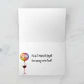 Birthday Humor Glamorous Old Lady With Wine Kaart (Binnen)