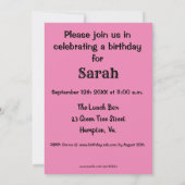 Birthday Humor Party Invitations "Spectickles" Kaart (Achterkant)