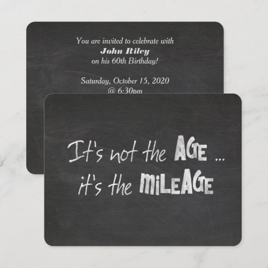 Birthday humor quote op schoolbord kaart (Voorkant / Achterkant)