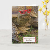 Birthday Humor tortoise in zonnebril Kaart (Gele Bloem)
