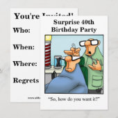 Birthday Humor verrassingsfeest voor hem Kaart (Voorkant / Achterkant)
