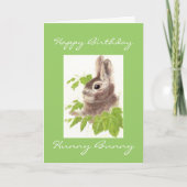 Birthday Hunny Bunny, Cute Rabbit Kaart (Voorkant)
