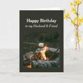 Birthday Husband Friend Camping Fire Outdoor Kaart (Gele Bloem)