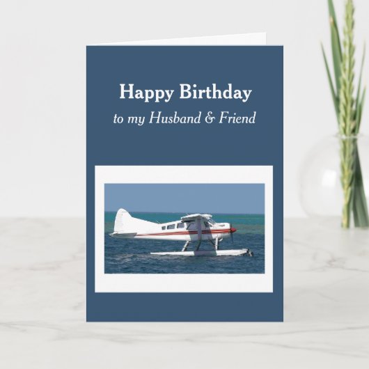 Birthday Husband Friend Small Struik Plane Kaart (Voorkant)
