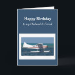 Birthday Husband Friend Small Struik Plane Kaart<br><div class="desc">Birthday Husband en vriend met een vliegtuig voor kleine Struiken</div>