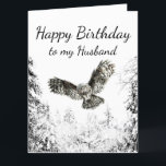 Birthday Husband Love Striking Owl Bird Nature Art Bedankkaart<br><div class="desc">Happy Birthday to the best Husband ever.  Owl love you forever.  Watercolor Striking Owl Bird Nature Art</div>