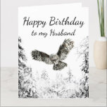 Birthday Husband Love Striking Owl Bird Nature Art Bedankkaart<br><div class="desc">Happy Birthday to the best Husband ever.  Owl love you forever.  Watercolor Striking Owl Bird Nature Art</div>